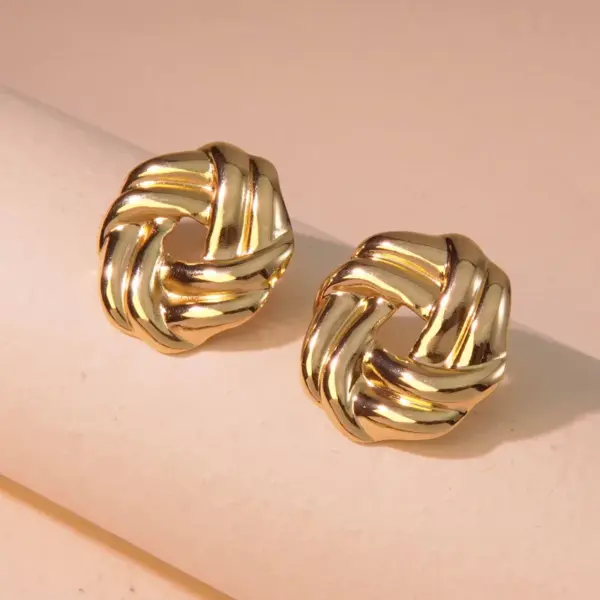 Wholesale 1 Pair Simple Style Commute Geometric 304 Stainless Steel Imitation Gold Electroplating Ear Studs