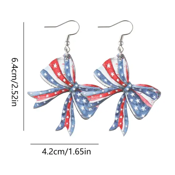 Wholesale 1 Pair Retro Bow Knot Boots Wood Drop Earrings