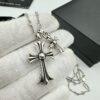 Wholesale Antique bronze pendant necklace with double cross design for men and women.