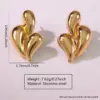 oly-a048092371e9649fae2c86f8ca42acfe Wholesale 201 Stainless Steel 304 Stainless Steel Horns Flower Electroplating Stone-Free Imitation Gold French Style Sweet Asymmetrical Ear Studs