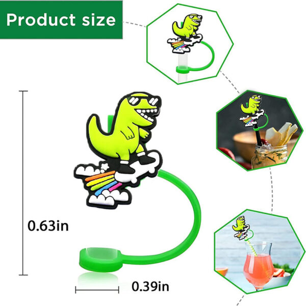 Wholesale Valentine's Day silicone dust cap plug creative cute straw decoration straw sleeve 7-8mm straw cap