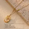 Wholesale 201 Stainless Steel 304 Stainless Steel Plastic Tulip Ion Plating (IP) Acrylic 18K Gold Plated Elegant Waterproof Non Tarnish Inlay Multicolor-Golden Yellow Pendant Necklace