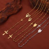 Wholesale British Style Retro Niche Personality Jewelry Embossed Figure Round Brand Tassel Cross Pendant Titanium Steel Gold Plated Necklace