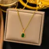 Wholesale PVD Coated Real Gold Plated 18K Gold U Shape Heart Shape 304 Stainless Steel Simple Style Waterproof Non Tarnish 304 Stainless Steel Lobster Trigger Clasp Closure Pendant Necklace