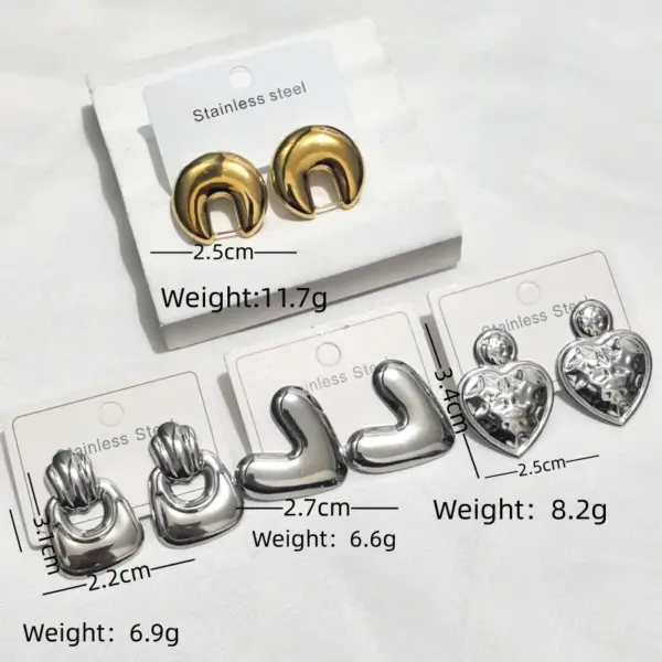 Wholesale 304 Stainless Steel Earrings Niche Simple Design Sense Stud Earrings Heart Water Plated Earrings Earrings For Shopping Banquet Fashion Show