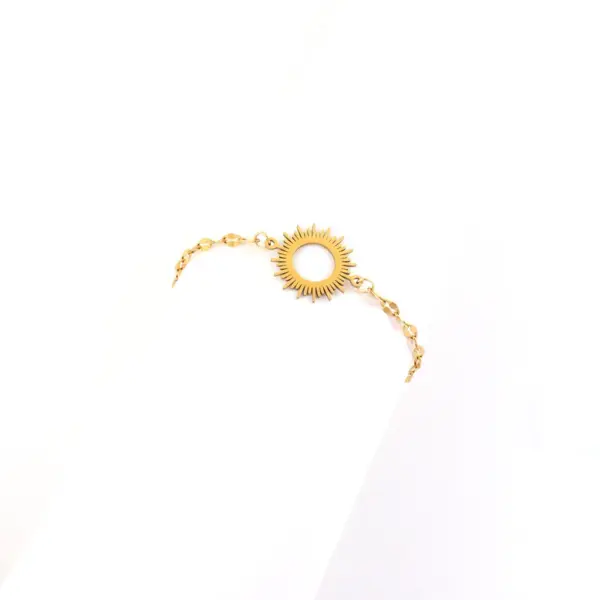 Wholesale Classic Sun Shape Stainless Steel Bracelet In Gold And Silver For Women Elegant Simple Style With Lobster Clasp Daily Use