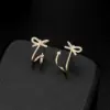 Wholesale Irregular Stud Earrings For Women Featuring 925 Sterling Silver Ear Pins With Electroplated Copper And Artificial Pearl Inlay