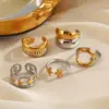 Wholesale Ion Plating (IP) 18K Gold Plated Pentagram Star Heart Shape 304 Stainless Steel IG Style Glam Vintage Style Waterproof Non Tarnish Open Rings