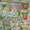 Wholesale Easter rabbit chicken striped egg carrot color hollow pendant earrings double-sided earrings