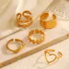 Wholesale Stainless Steel Open Ring Irregular Design Elegant Sexy Style For Women Couples Adults Universal Season Fashion Jewelry