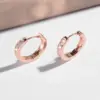 Wholesale Three-dimensional Geometric Hoop Earrings For Women In Copper With KC Golden Plated UV Plating And Zircon Inlay