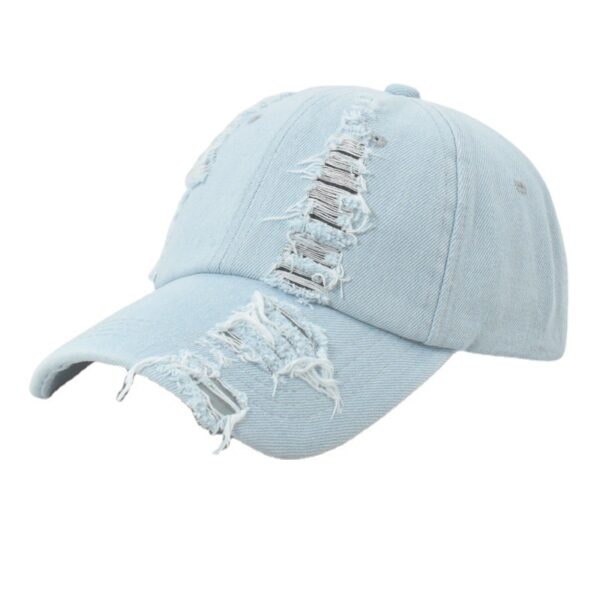 oly-a0d533826f379ee4c9f9ad579064ee61 Wholesale Hat Women's Washed Denim Personalized Fashionable Hole Men's Baseball Cap Outdoor Sun Hat Sun Protection Peaked Cap