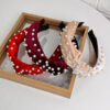 oly-a0e7b053a4722f61cdcc21df5aade0d9 Wholesale Fashion Gold Velvet Fabric Beaded Knot Headband Headband Trend All-match Headwear Hair Accessories