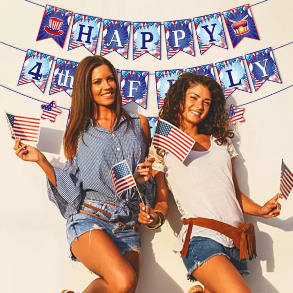 Wholesale 4th Of July Happy Independence Day Decorations American National Day Scene Flag Hanging Decorations Holiday Party Supplies