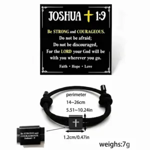 Black / Average Size / Cross Bracelet B