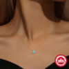 Wholesale Silver petal-set diamond and turquoise necklace, earrings, and ring