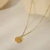 Wholesale 304 Stainless Steel Copper 18K Gold Plated Beach Simple Style Inlay Starfish Shell Fish Tail Artificial Pearls Zircon Pendant Necklace