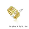 Wholesale Geometric Three-dimensional Open Ring For Unisex, 18K Real Gold Plated With Electroplating, Copper Base And Zircon Inlay