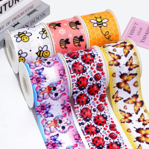 Wholesale Thermal transfer ribbon cartoon printing ribbon printing ribbon thermal transfer ribbon flower diy ribbon roll