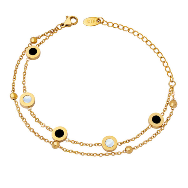 Wholesale Rome cold ins style geometric personality niche design sense bracelet female titanium steel plated 18K gold E144