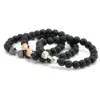 Wholesale Retro Marble Alloy Turquoise Volcanic Rock Bracelets