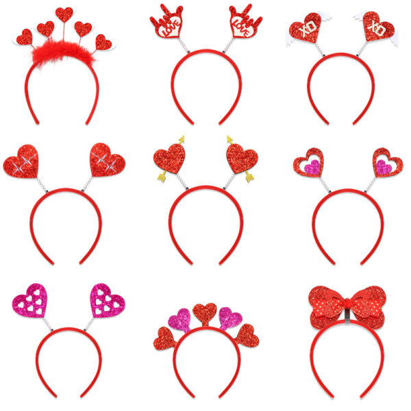 oly-a18157fd8b26cb4ecf68656d406c4269 Wholesale Valentine's Day Theme Party Headband Holiday Wedding Decoration Love Headwear Couple Activity Photo Headband