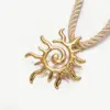 Wholesale Ion Plating (IP) 18K Gold Real Gold Plated Sun Starfish Conch 304 Stainless Steel Vacation Marine Style Waterproof Non Tarnish 304 Stainless Steel Lobster Trigger Clasp Closure Pendant Necklace