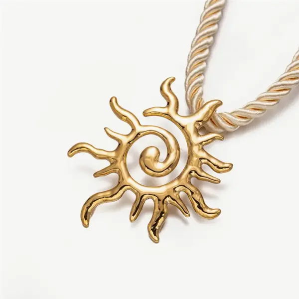 Wholesale Ion Plating (IP) 18K Gold Real Gold Plated Sun Starfish Conch 304 Stainless Steel Vacation Marine Style Waterproof Non Tarnish 304 Stainless Steel Lobster Trigger Clasp Closure Pendant Necklace