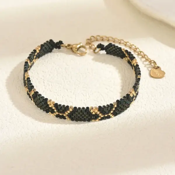 Wholesale British Style Ice Cream Beading Bracelet For Women In Coffer Color With Handmade Glass Chain And Artificial Crystal Inlay