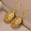Wholesale Three-dimensional Geometric Drop Earrings For Women In Copper With KC Golden Water Plating And 0.03µm Thickness