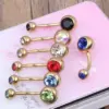 Wholesale 1 Piece Belly Rings Fashion Flower Stainless Steel Diamond
