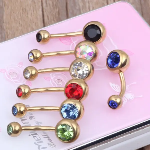 Wholesale 1 Piece Belly Rings Fashion Flower Stainless Steel Diamond