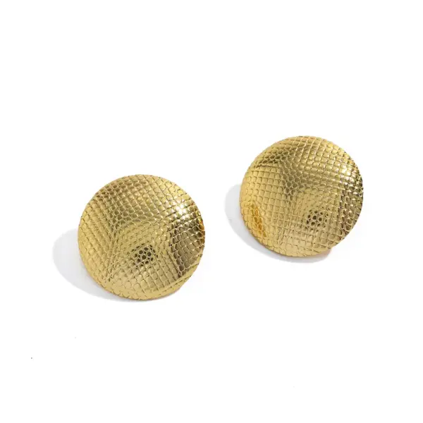 Wholesale 18K Gold Plated Stainless Steel Geometric Floral Pattern Earrings Casual Cute Simple Design For Dating Selfie Holiday Shopping
