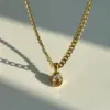 Wholesale Jewelry IG Style Simple Style Oval 304 Stainless Steel Zircon Plating Inlay Pendant Necklace Long Necklace