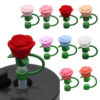 Wholesale Valentine's Day rose straw plug straw dust plug 10mm flower straw dust cap