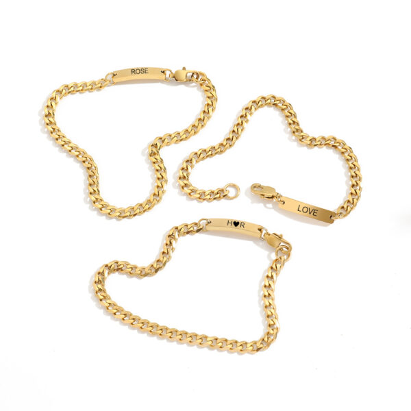 Wholesale Emanco Stainless Steel Gold-Plated Bracelet Fashionable Cuban Chain Bracelet Product Engraved Hand Jewelry