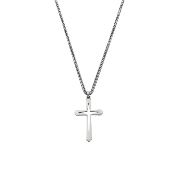 oly-a1c7adb6635f5844261ca6e78e05e24a Wholesale Titanium Steel Cross Necklace Stainless Steel Sweater Chain Women's Non-Fading Light Luxury High-End Simple Jewelry Accessories