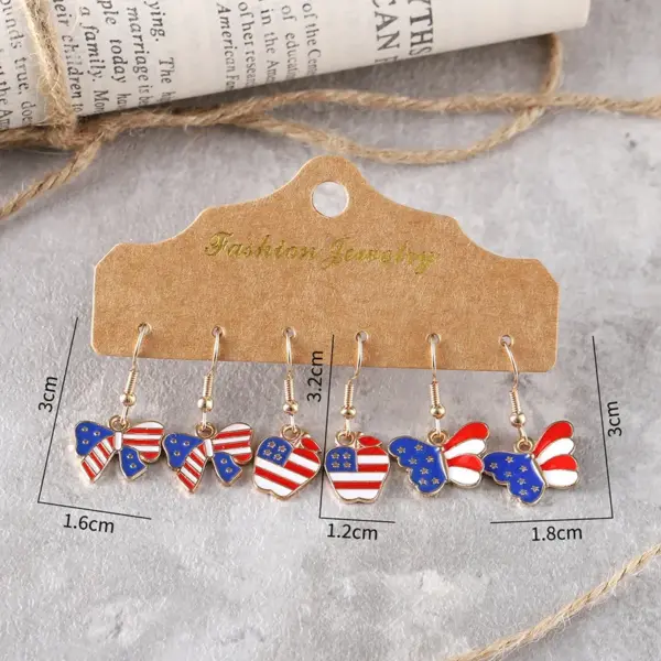 Wholesale 1 Set Retro Star Heart Shape Butterfly Alloy Drop Earrings
