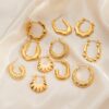 oly-a1d0eafaf62bb3dccbf2abc1fff70157 Wholesale trend metallic titanium steel geometric smooth irregular grain earrings female retro versatile stainless steel