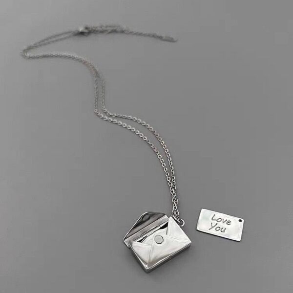 oly-a1d37cf9bb67063676474bb4e37b14d5 Wholesale Creative High-End Light Luxury Love Letter Can Be Flip-Top with Magnetic Envelope Necklace Can Be Engraved Valentine's Day Gift