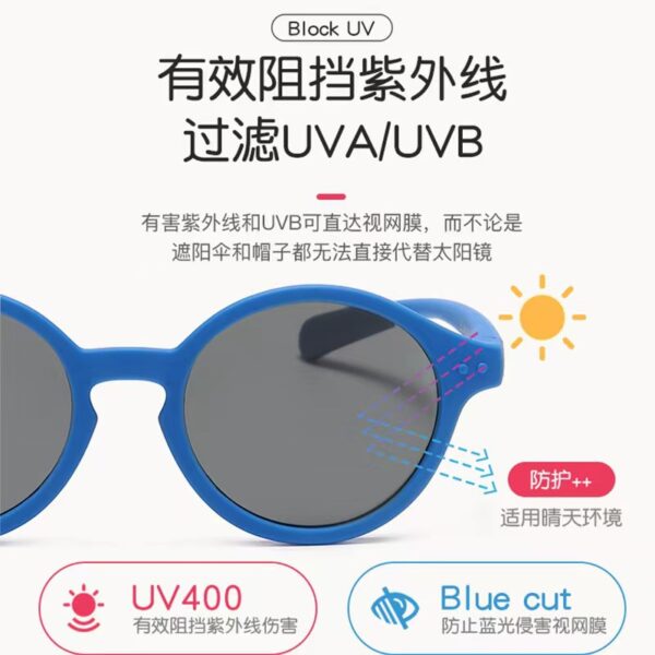 Wholesale round frame children's polarized sunglasses wholesale cute baby sunglasses anti UV glasses
