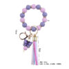 oly-a1de998296fe8307004885077d7a071d Wholesale Creative DIY Beaded Cartoon Butterfly Wrist Keychain Pendant Rainbow Leather PU Tassel Ring Key Ring Accessories