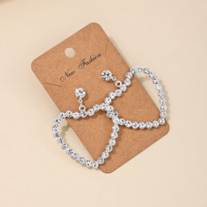 Wholesale 1 Pair of European and American Fashionable Metal Geometric Heart Star Ring French High-End Elegant Simple Women's Earrings