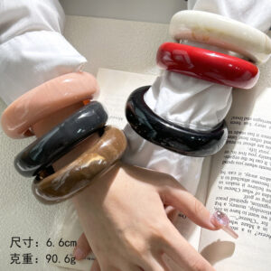 Wholesale Yu Yu European and American Fashion New Marble Pattern Acrylic Bracelet Special-Shaped Resin Square Round Bracelet