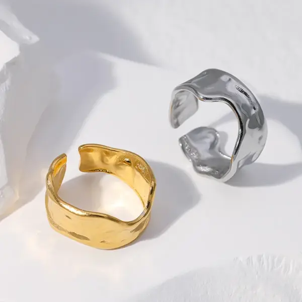 Wholesale Jewelry Fashion Geometric 304 Stainless Steel 18K Gold Plated Plating Stainless Steel Rings