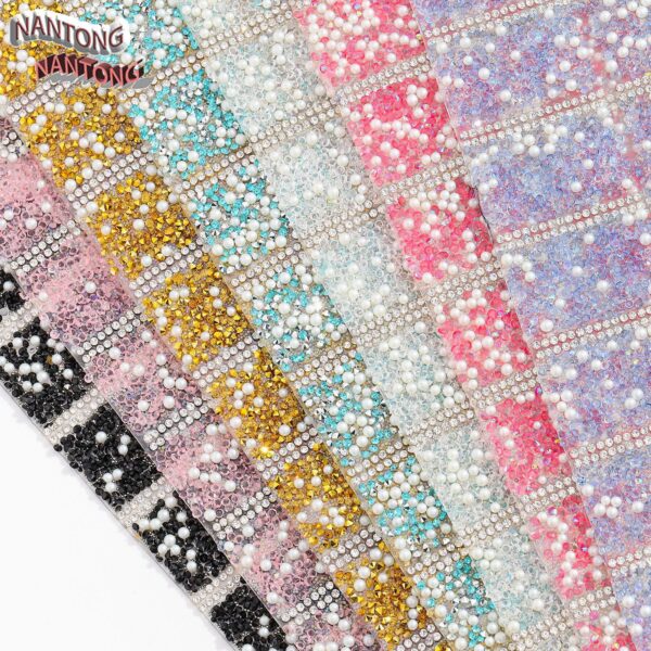 oly-a20e12f1f7eb583a613f9354d7d14ae7 Wholesale Pointed Bottom Rhinestone with Pearl Double-Sided Tape Square Diamond Piece DIY Pen Clothing Diamond Manicure Table Pillow Cushion