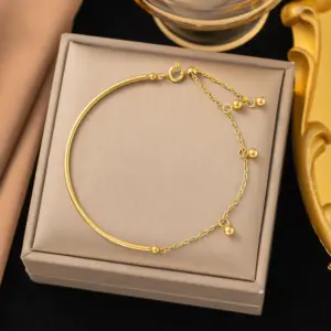 38 [Ae2002] Half Circle Bead Bracelet / Gold