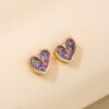Wholesale 1 pair of elegant and cute sweet small and exquisite alloy earrings fashionable sweet and cool love ladies earrings for commuting all-match