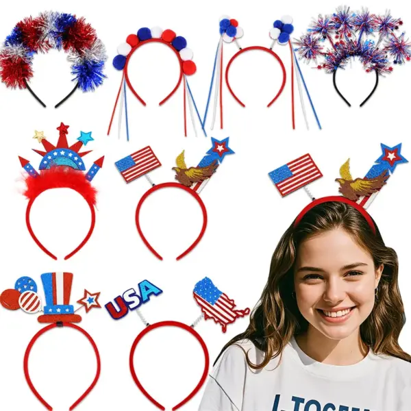 Wholesale Independence Day Party Headband Made Of Durable PET Material, Perfect For Festive Celebrations And Costume Accessories