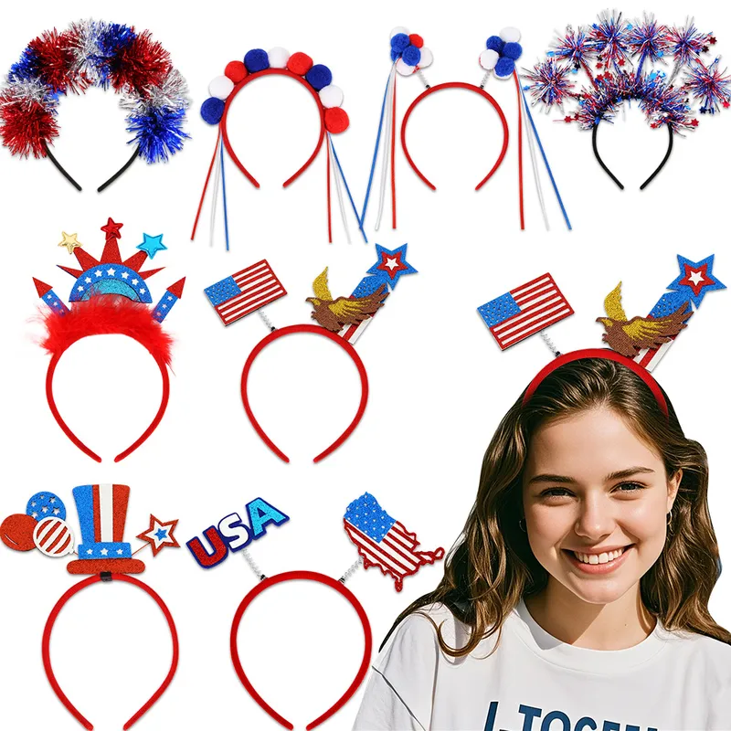 Wholesale Independence Day Party Headband Made Of Durable PET Material, Perfect For Festive Celebrations And Costume Accessories